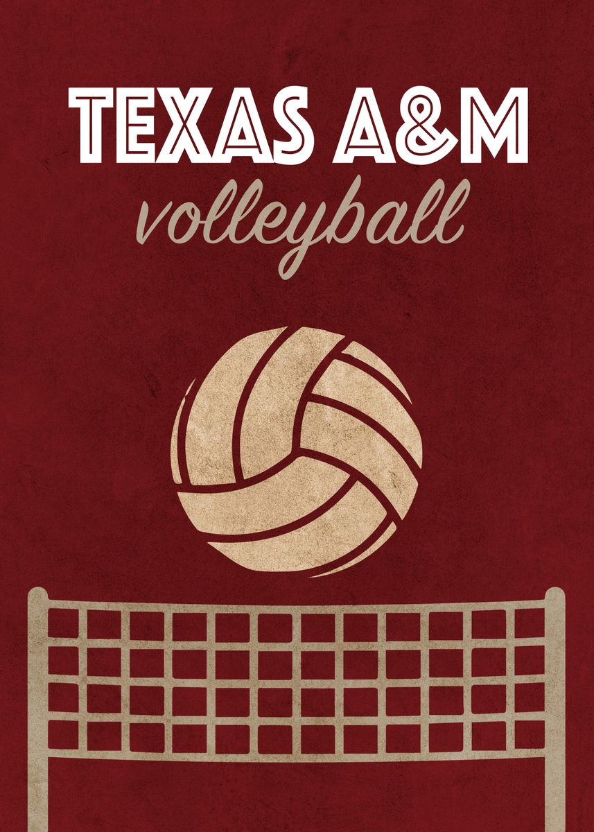  texas am volleyball team poster picture metal print paint by