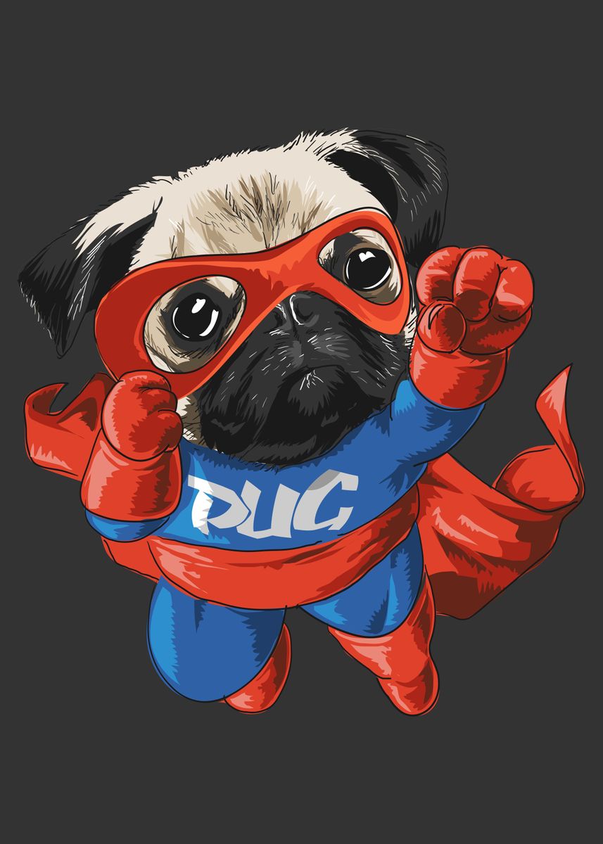 So Cute Pug Dog' Poster by Human Shadow | Displate