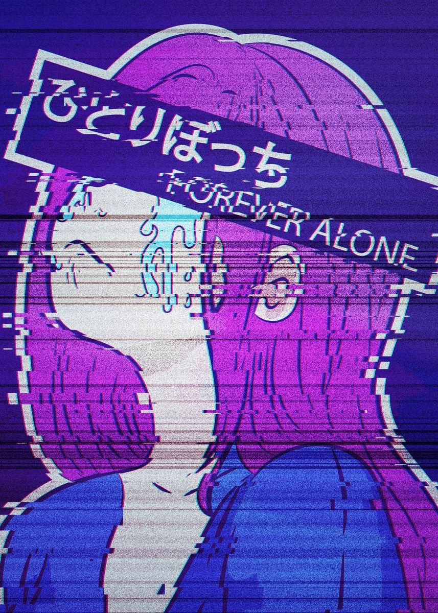 Vaporwave Sad Anime Girl' Poster by AestheticAlex | Displate
