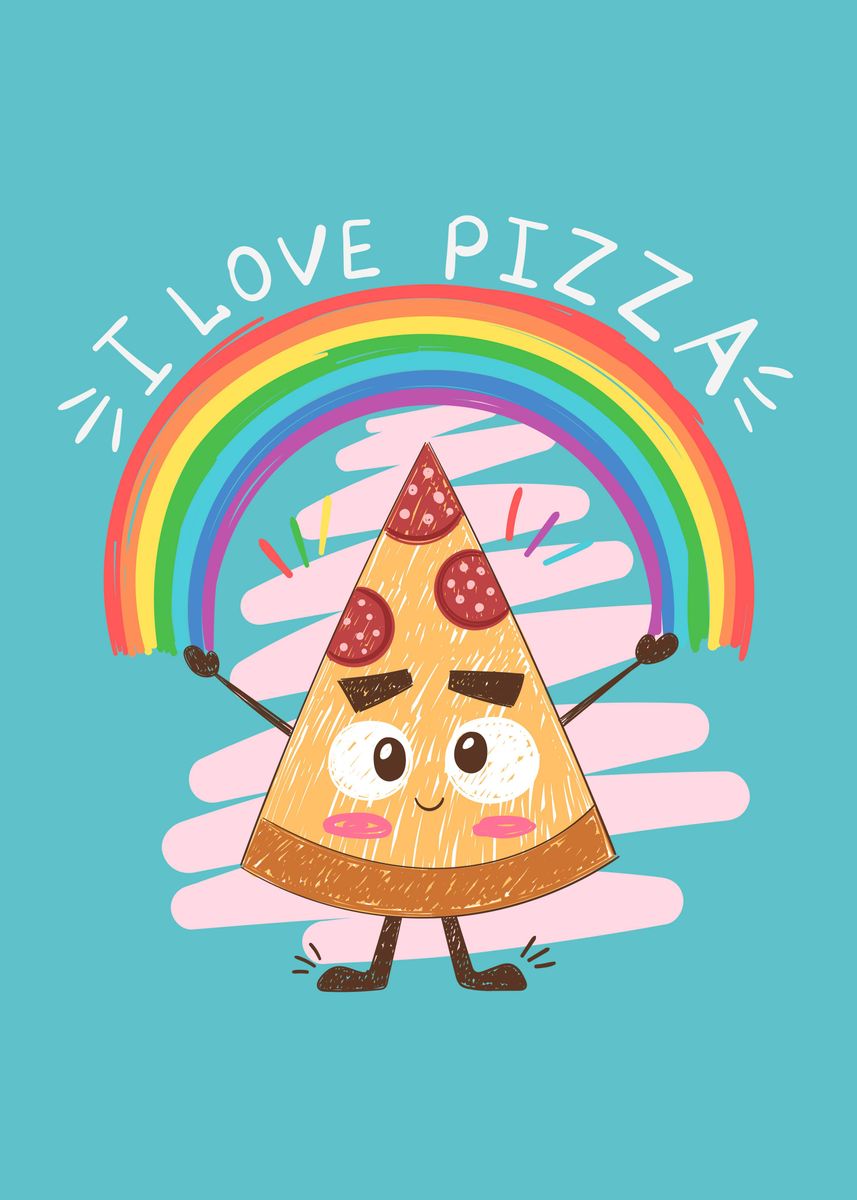 I Love Pizza Lgbtq Poster By Instart Displate