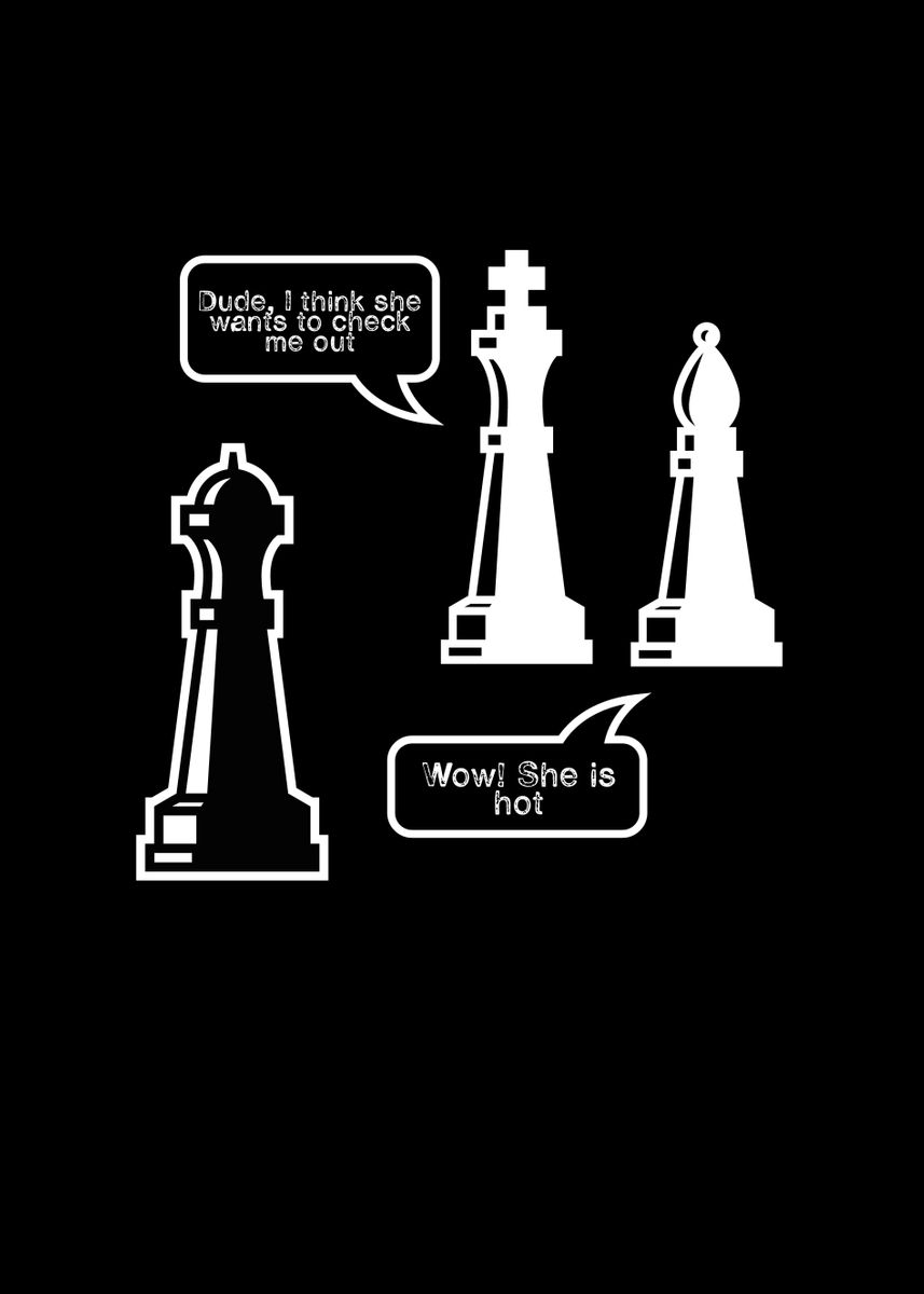 'Funny chess pieces' Poster, picture, metal print, paint by BeMi | Displate