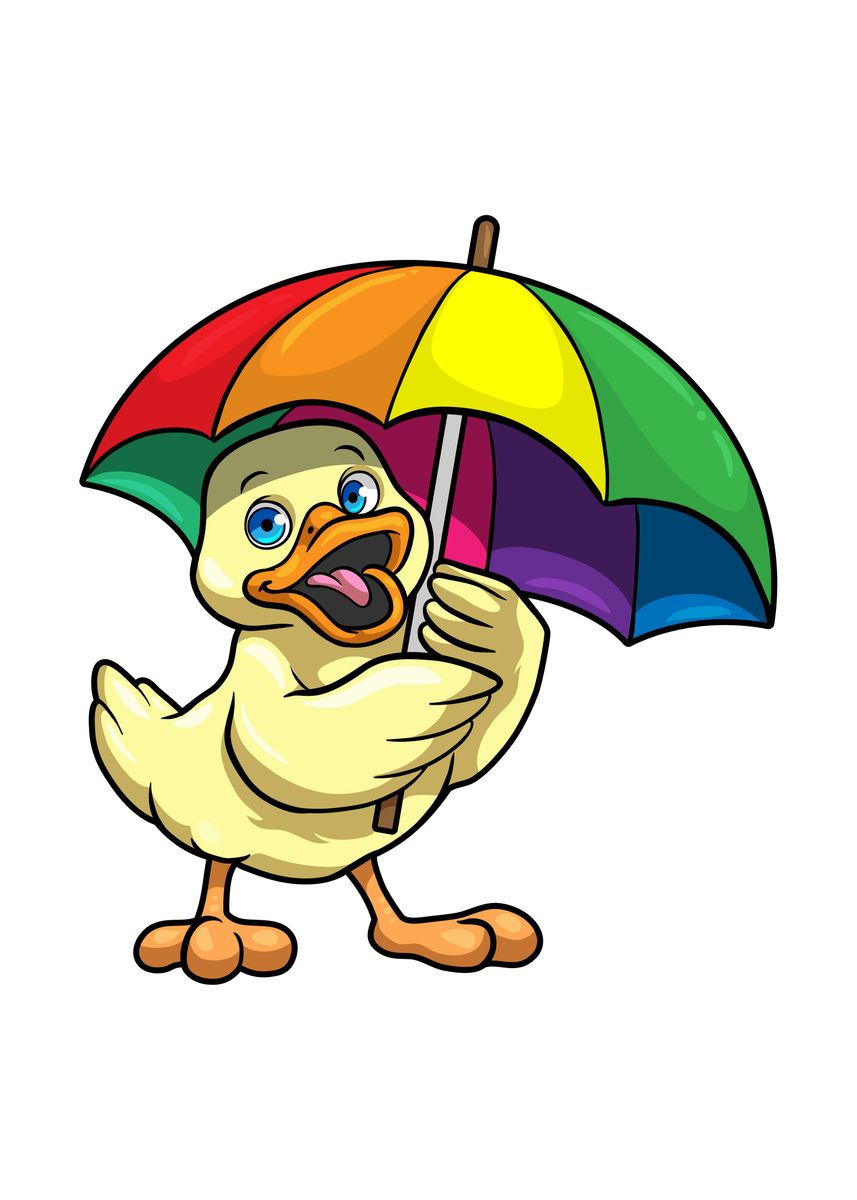 &lsquo;Duck Umbrella&rsquo; Poster, picture, metal print, paint by Markus Schnabel