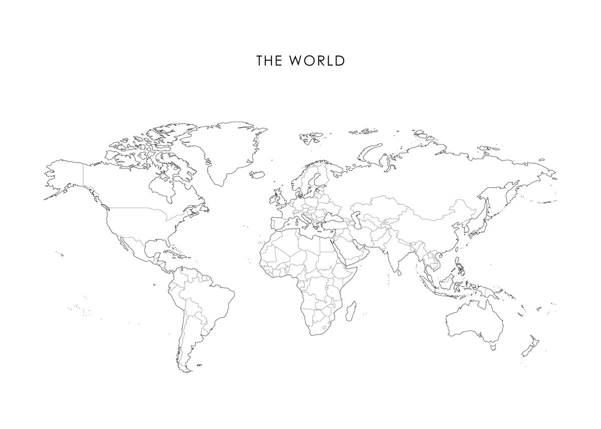 World Map Black And White Poster By Metrx Design Displate