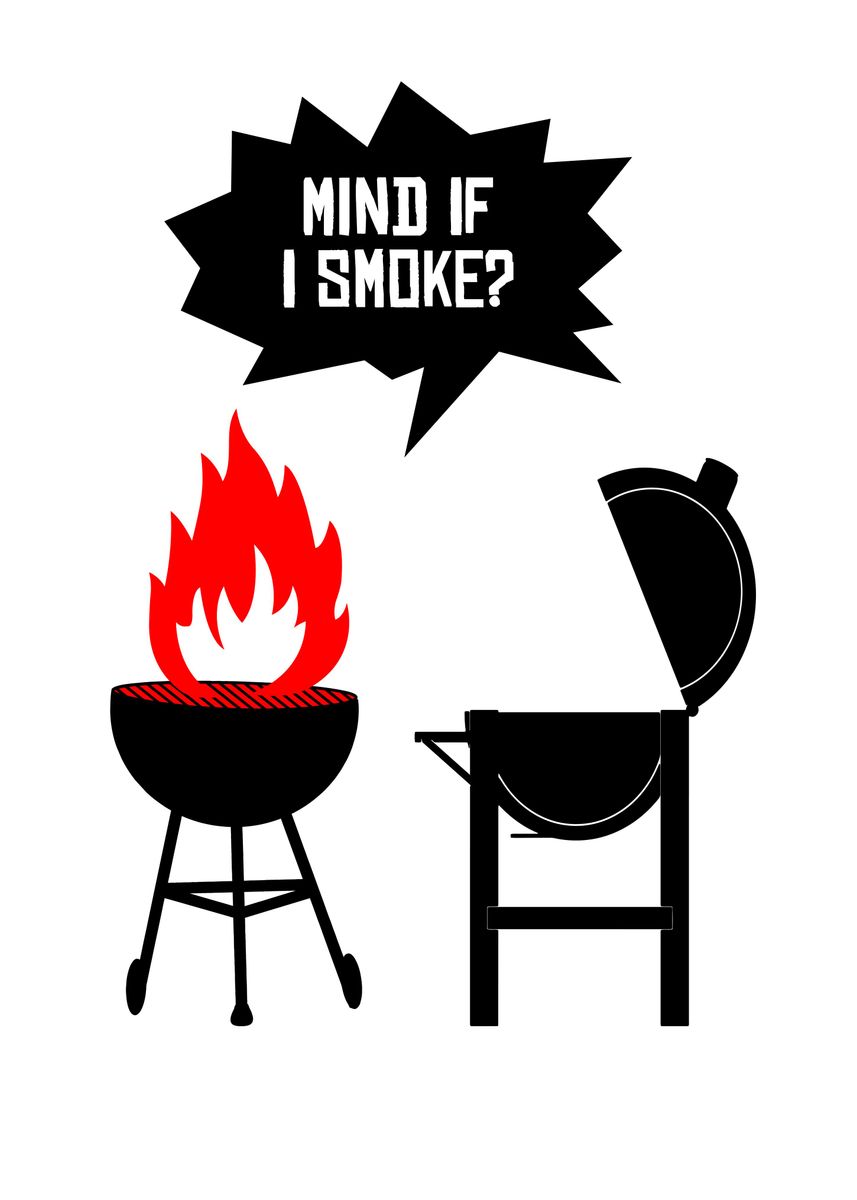 Funny Smoke Grill Wall Art Poster By Decoratier Qwerdenker Displate