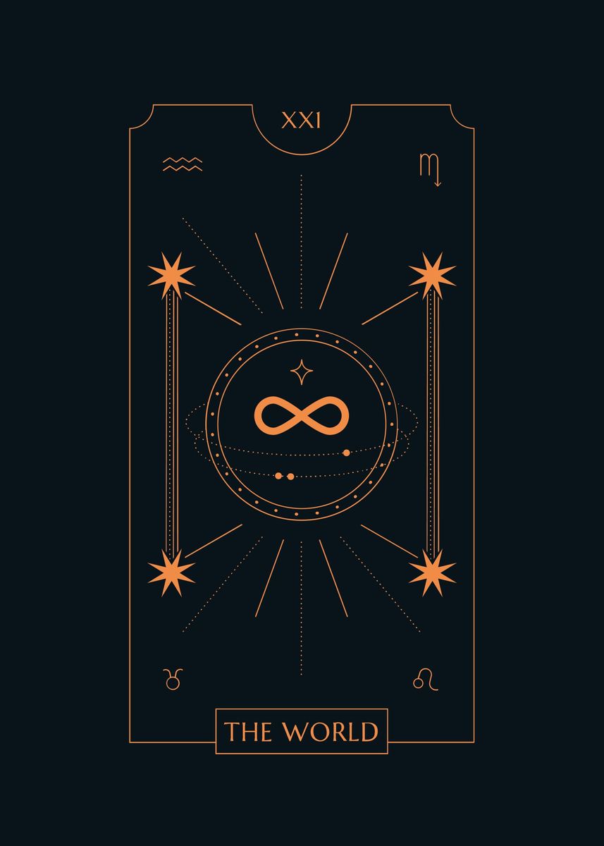 Black Tarot Card THE WORLD' Poster by SoulArt Shop | Displate