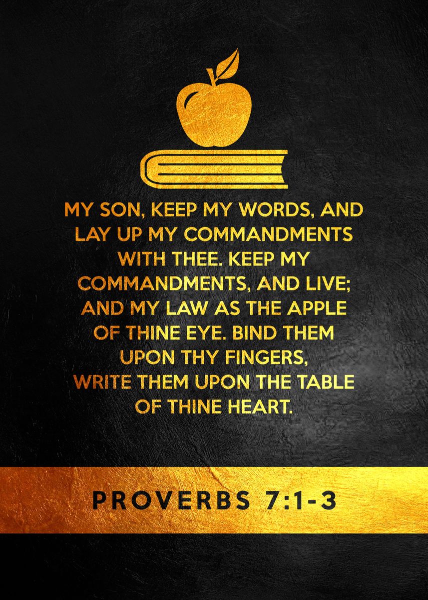  Proverbs 7 1 3 Poster Picture Metal Print Paint By ABConcepts 
