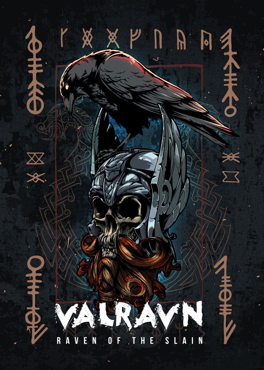 'Valravn' Poster, picture, metal print, paint by ikaruna | Displate