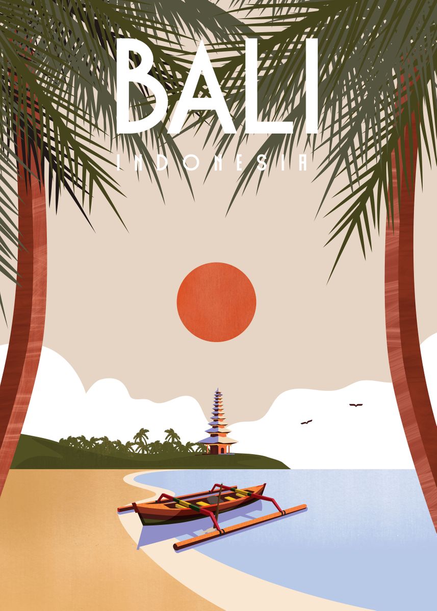 'Bali 1' Poster, picture, metal print, paint by Caravan Studio | Displate