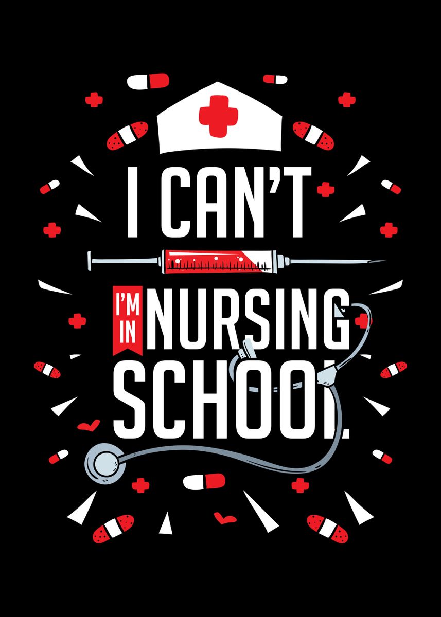 'In Nursing School' Poster, picture, metal print, paint by Monster Designs Displate