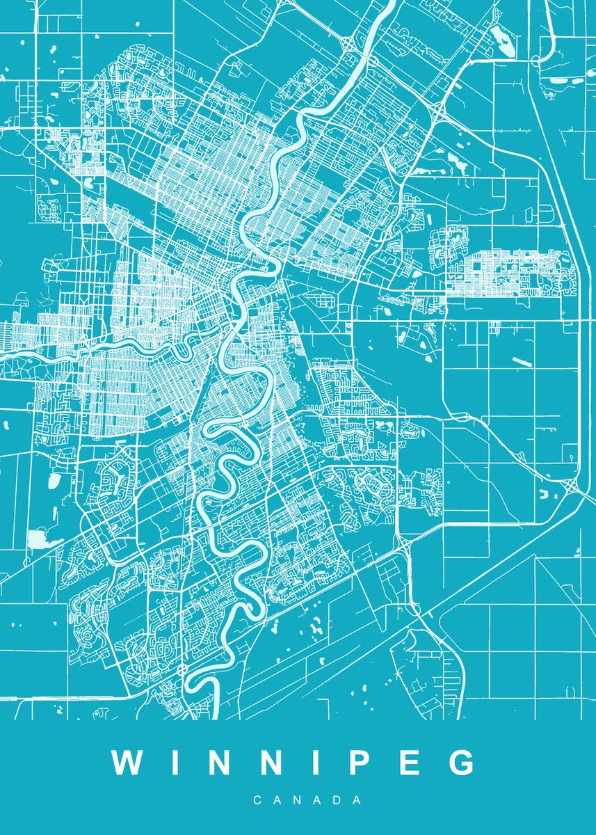 'Winnipeg Map Canada ' Poster by UrbanMaps | Displate