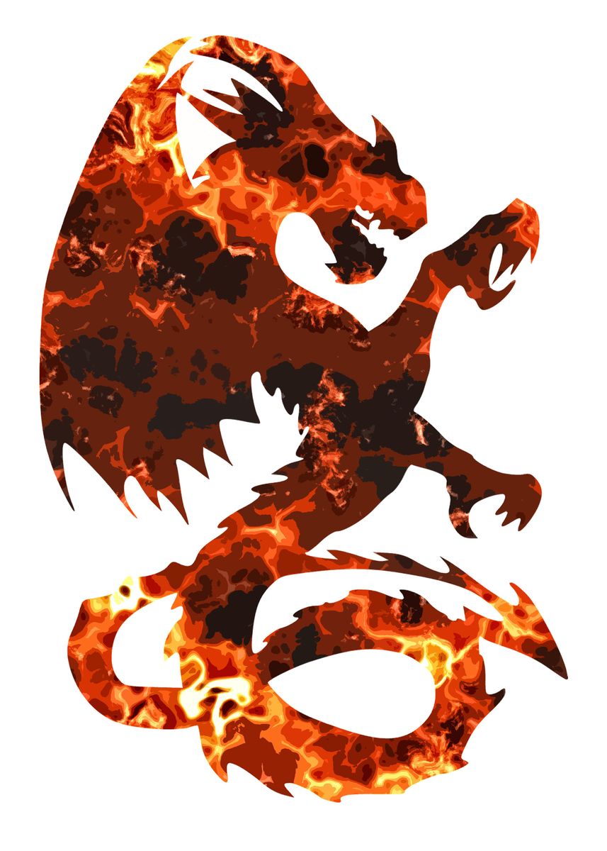 'Flaming Dragon' Poster, picture, metal print, paint by ANDRE MCKAY ...