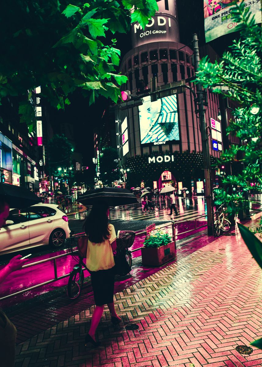 Shibuya Cyberpunk Walk Poster By Alfonso Capilla Displate