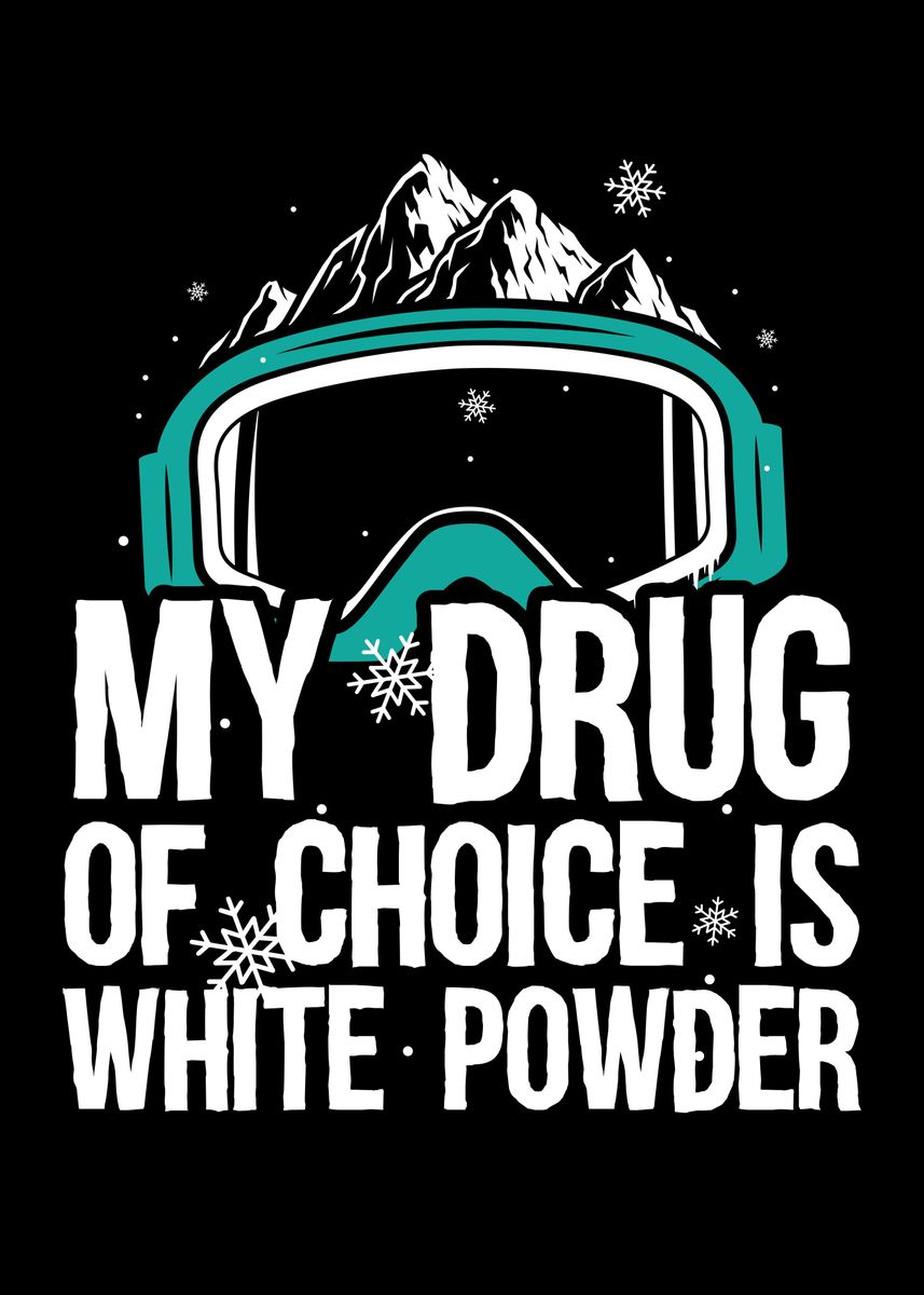 'Skiers Snow Gift Ideas' Poster, picture, metal print, paint by TW