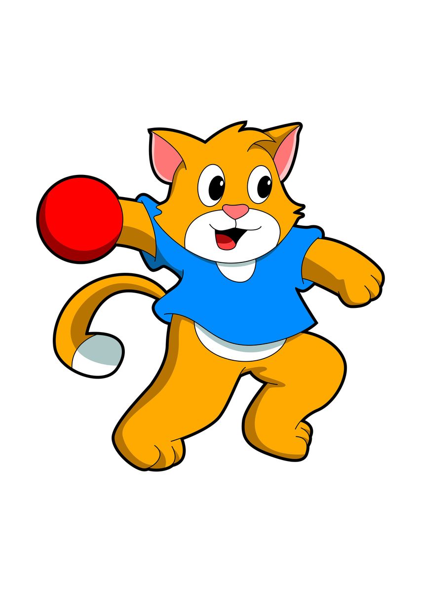 'Cat Handball ' Poster by Markus Schnabel | Displate