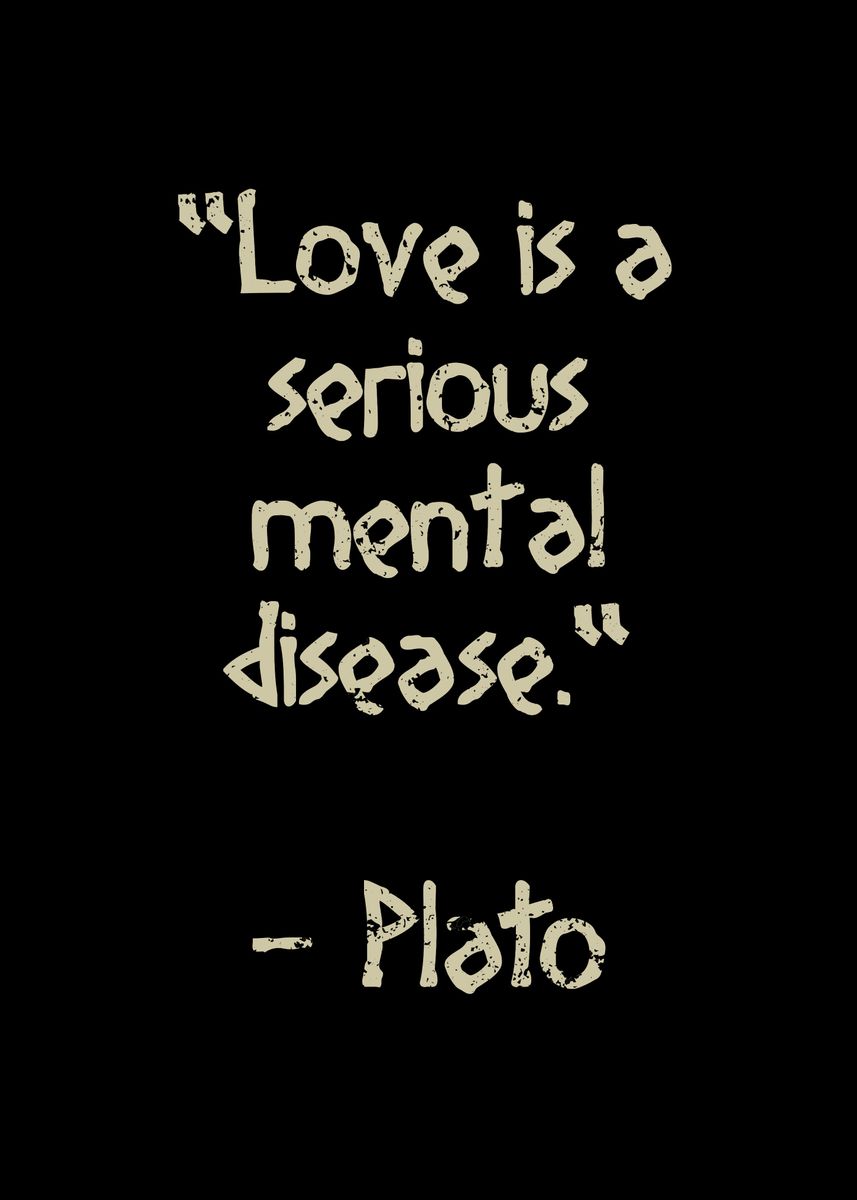 'Love is a serious mental' Poster by Oliver Herlemann Displate