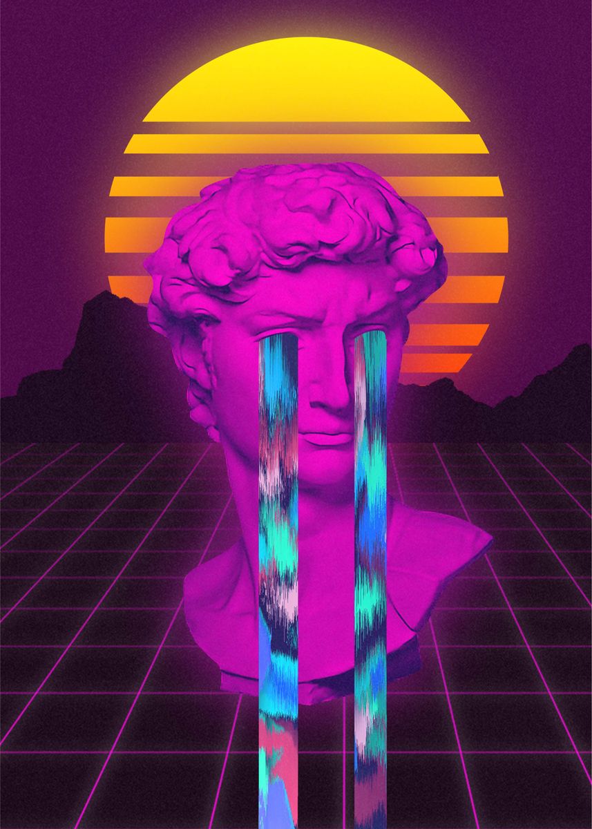 'DAVID VAPORWAVE' Poster, picture, metal print, paint by Hayat | Displate