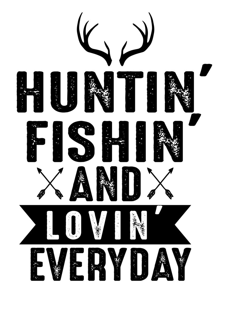 'Hunting Fishing' Poster by yvon | Displate