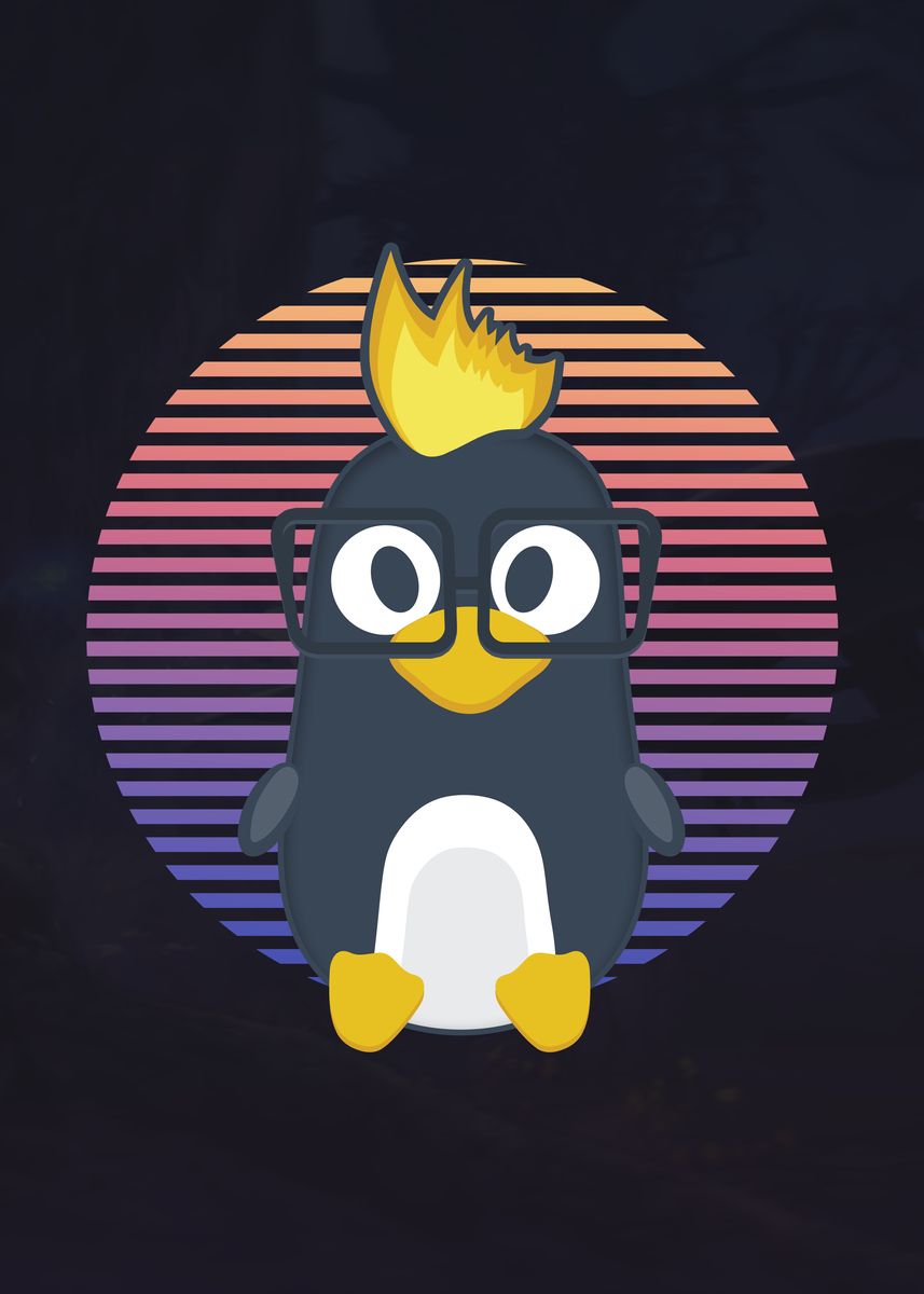 'Programming Linux penguin' Poster, picture, metal print, paint by Kari ...