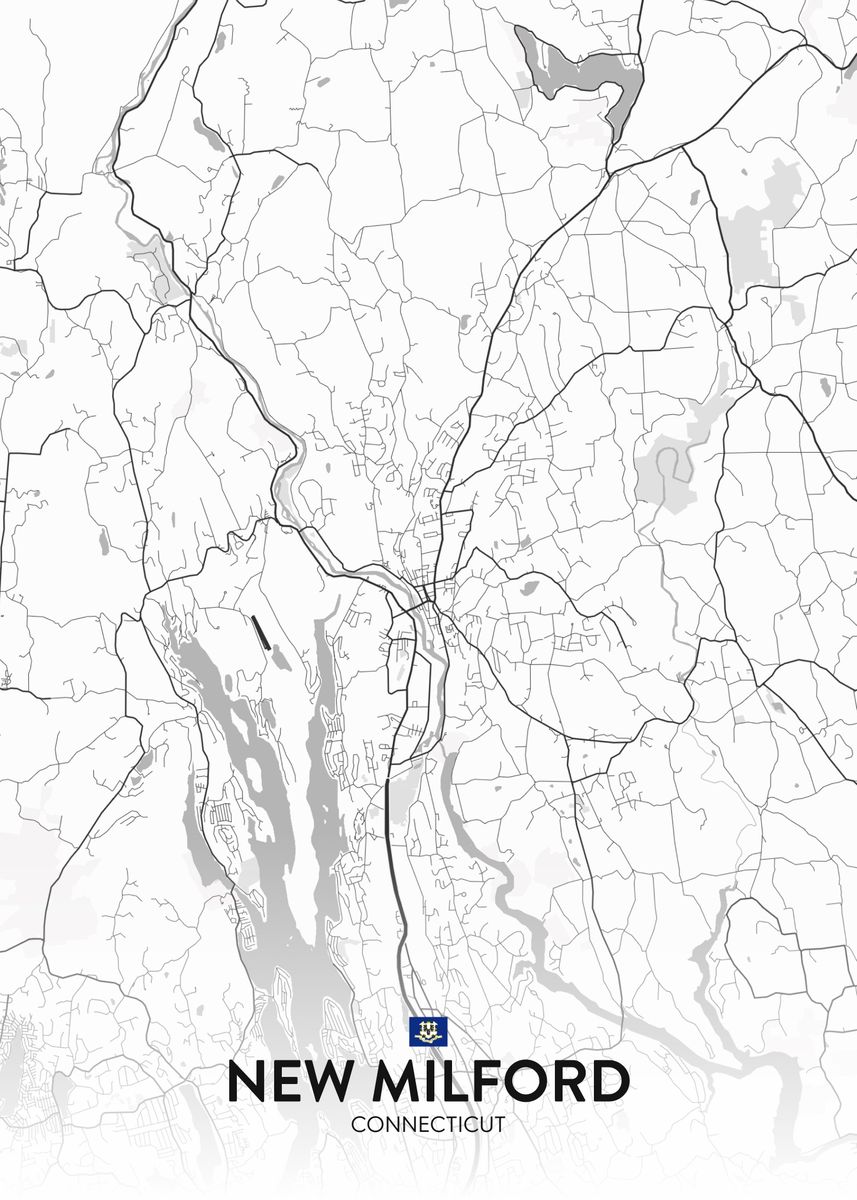 'New Milford CT' Poster, picture, metal print, paint by IMR Designs Displate