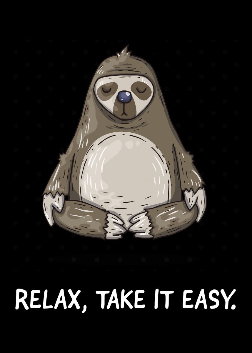 sloth-lazy-chill-relax-gif-poster-by-lisa-marie-displate