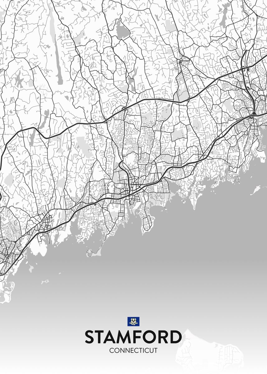 'Stamford CT' Poster, picture, metal print, paint by IMR Designs | Displate