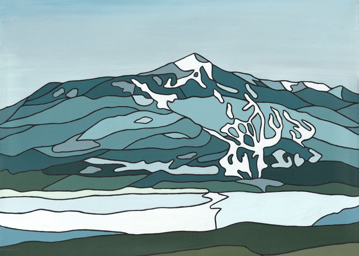 'Mt MacKenzie Revelstoke' Poster by ElizabethPaintingCo Displate