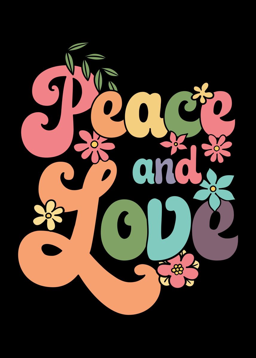 'Peace Love Gift Idea' Poster, picture, metal print, paint by TW Design ...