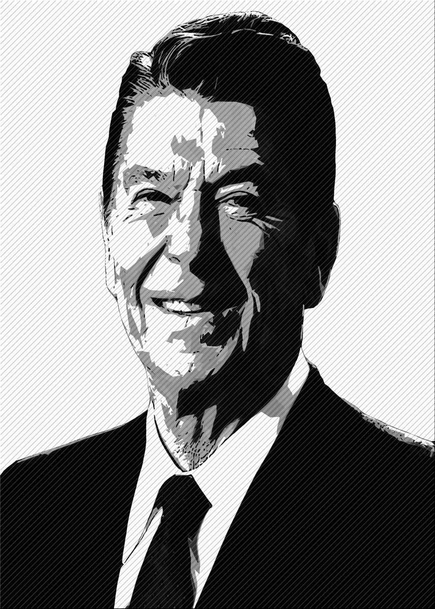 'Ronald Reagan ' Poster, picture, metal print, paint by D A N | Displate