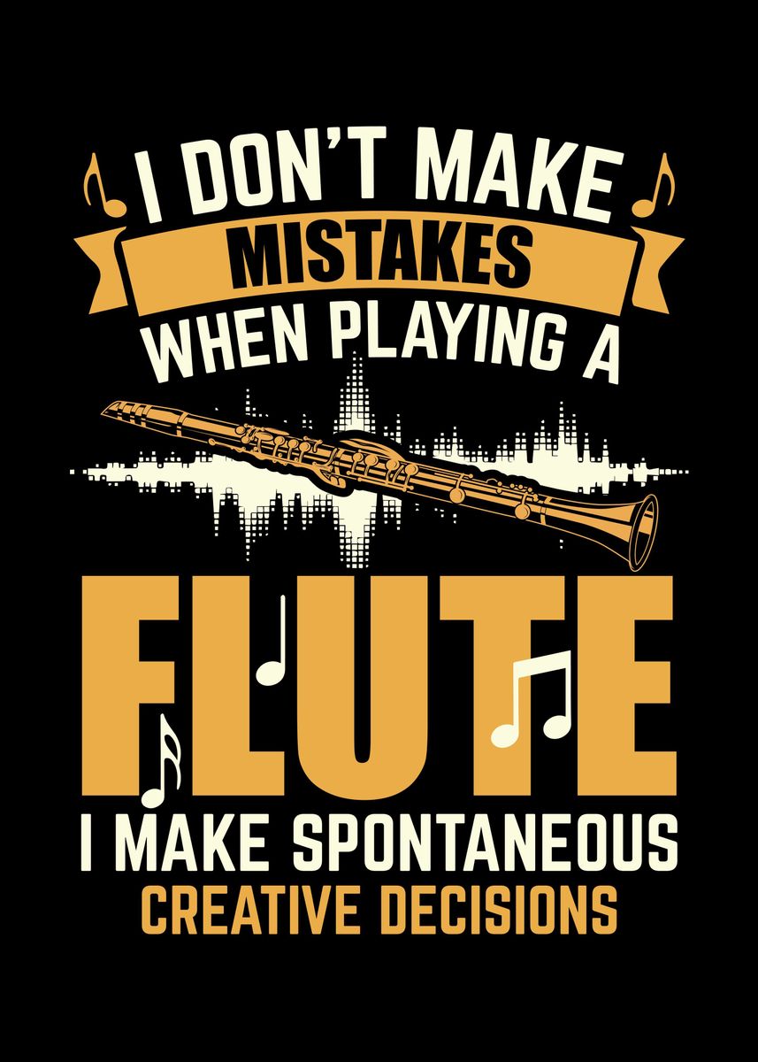 'Flute Flutists Gifts' Poster by TW Design Displate