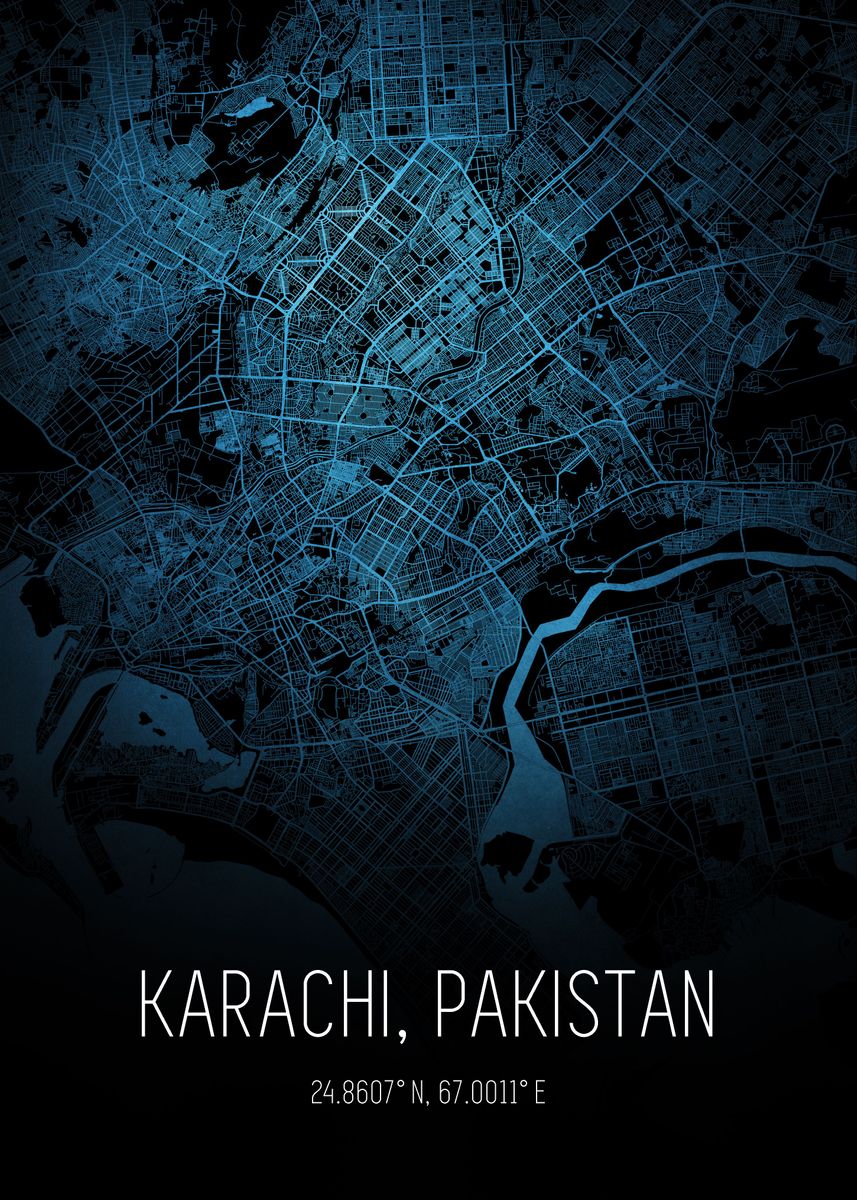 Karachi City Map Poster Picture Metal Print Paint By The Trackless   699129716ed2106faf5444a4aa18ea57 494ea9164a8e40ec722a7f877f1e4797 