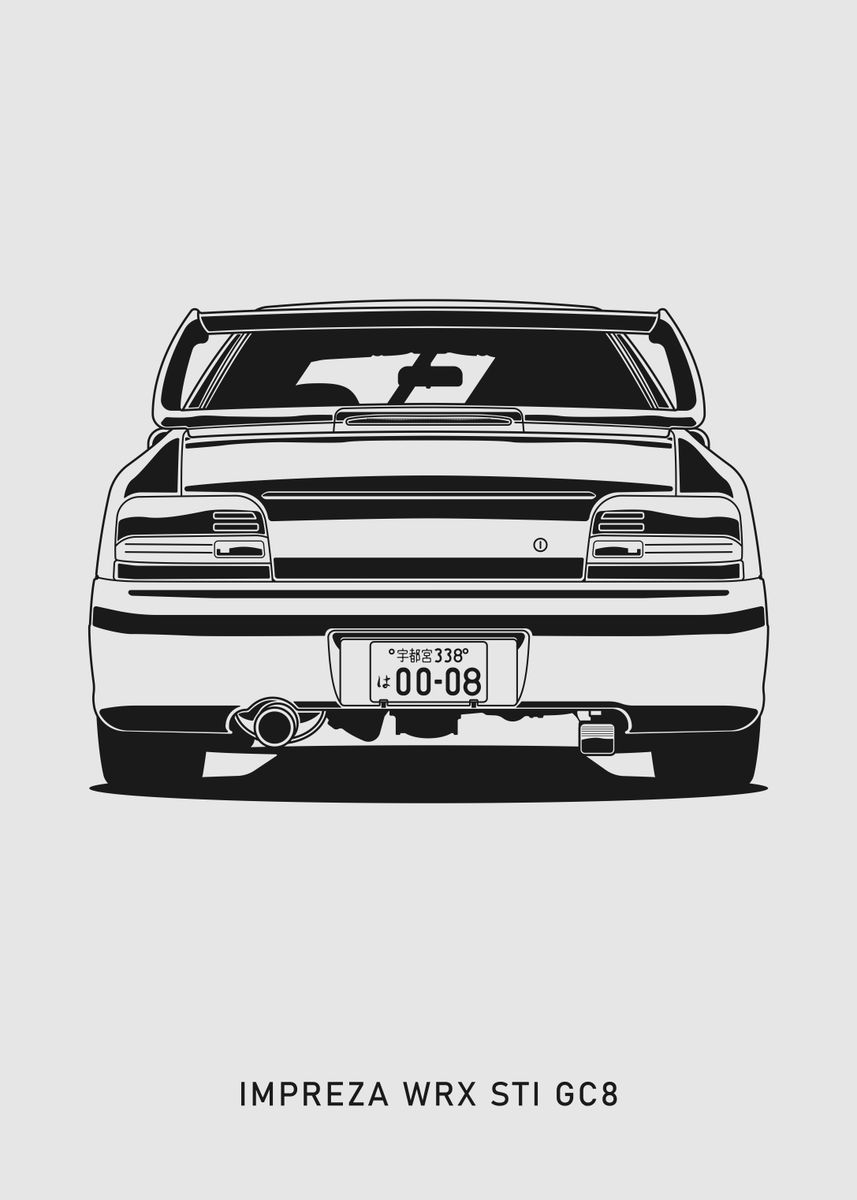 Gc8 Impreza Wrx Sti Poster By Vein Graphic Displate