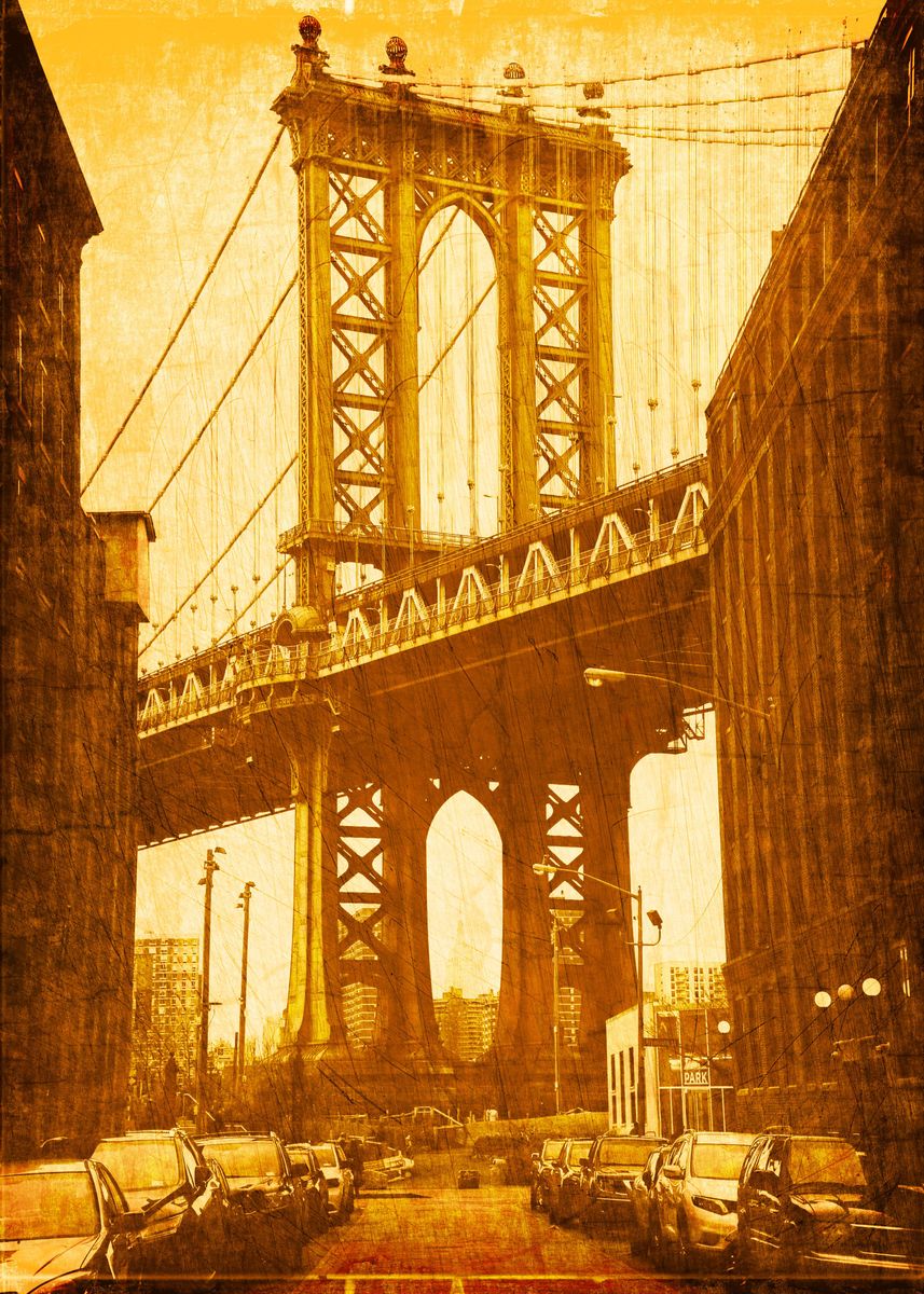 'brooklyn bridge' Poster by RonnieArts | Displate