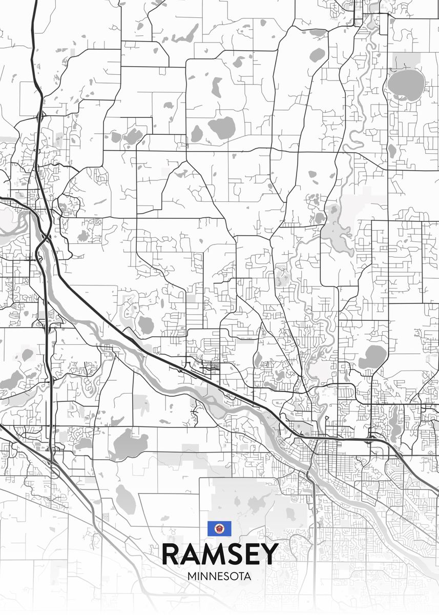 'Ramsey MN' Poster, picture, metal print, paint by IMR Designs Displate