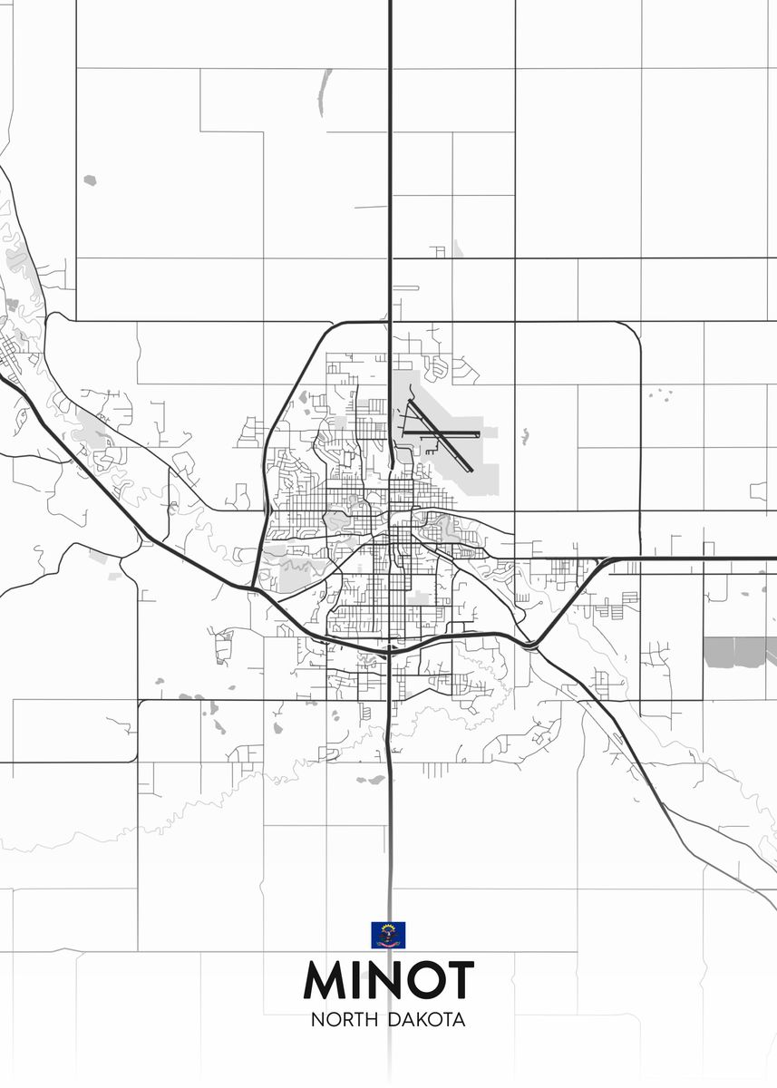 'Minot ND' Poster, picture, metal print, paint by IMR Designs Displate