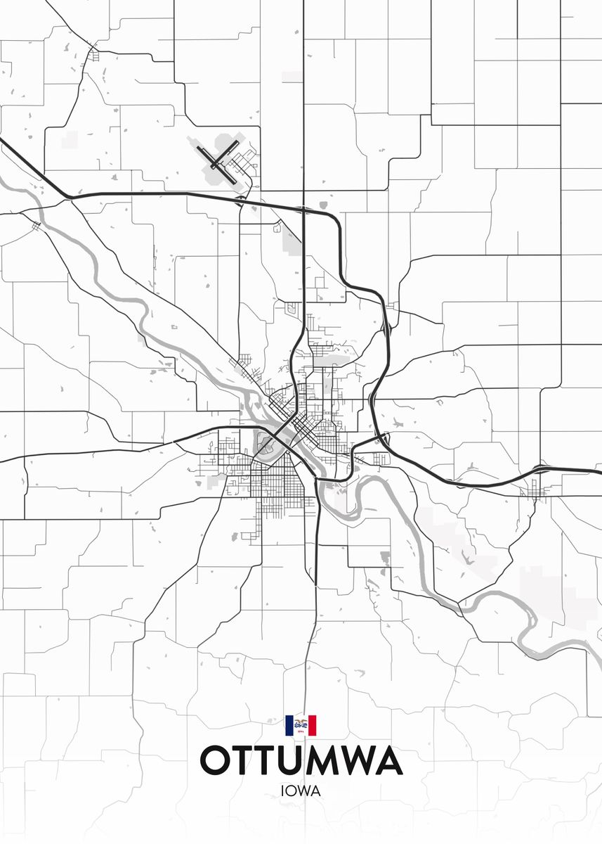 'Ottumwa IA' Poster, picture, metal print, paint by IMR Designs Displate