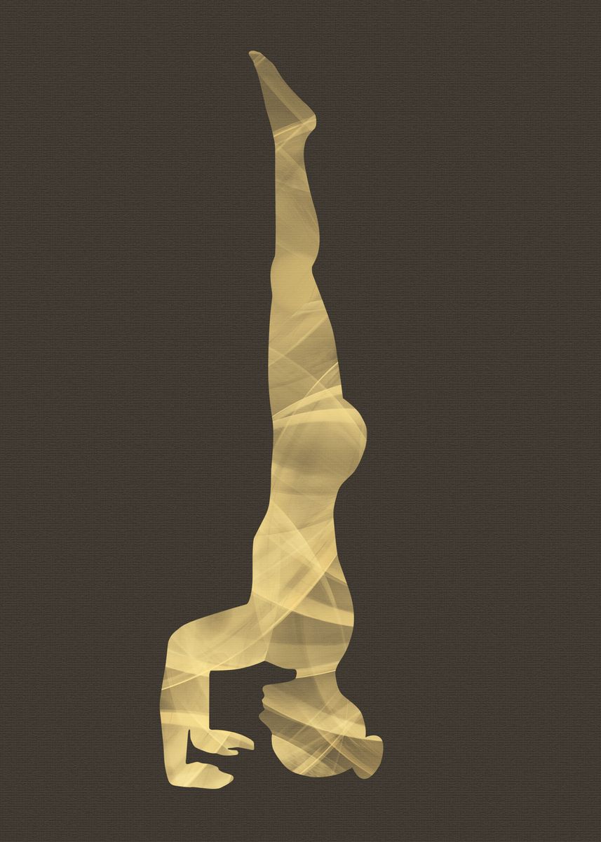 'Tripod Headstand Pose' Poster, picture, metal print, paint by R VM