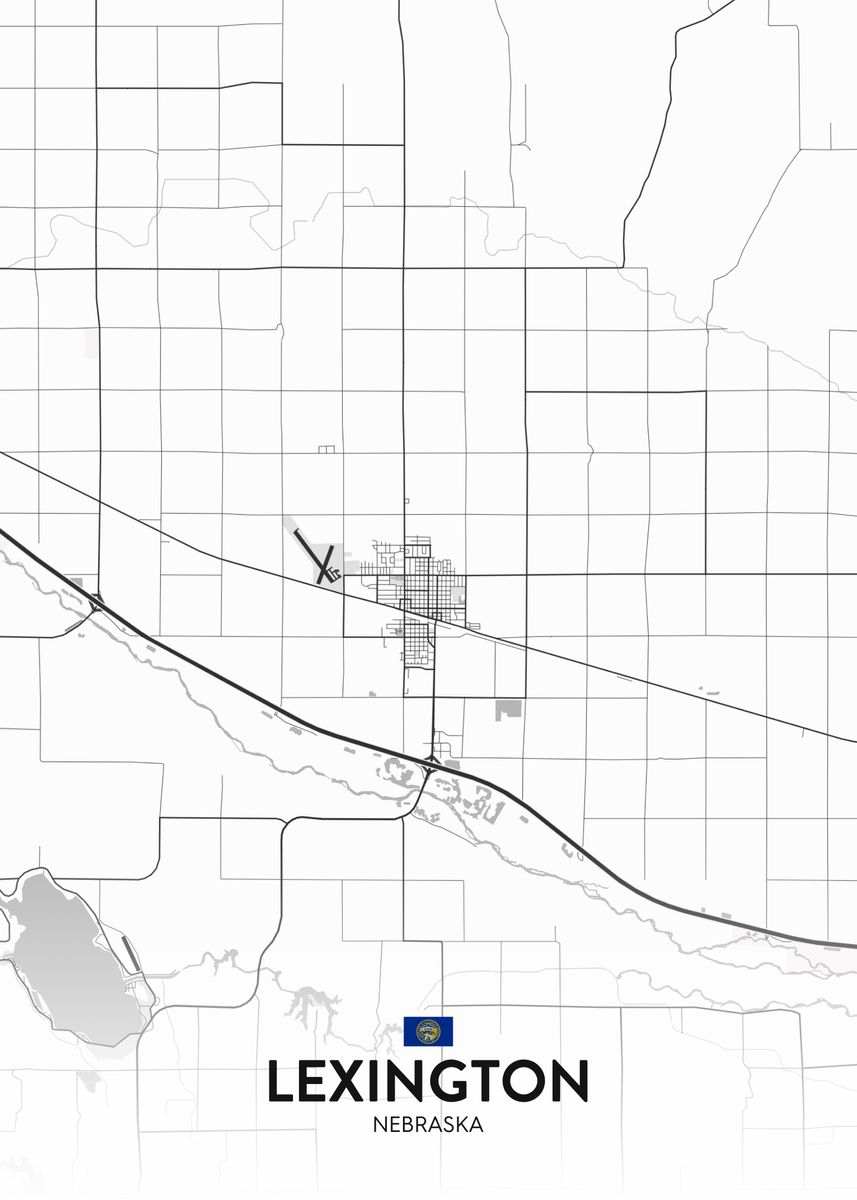 'Lexington NE' Poster, picture, metal print, paint by IMR Designs Displate