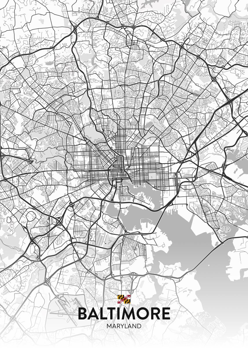 'Baltimore MD' Poster, picture, metal print, paint by IMR Designs