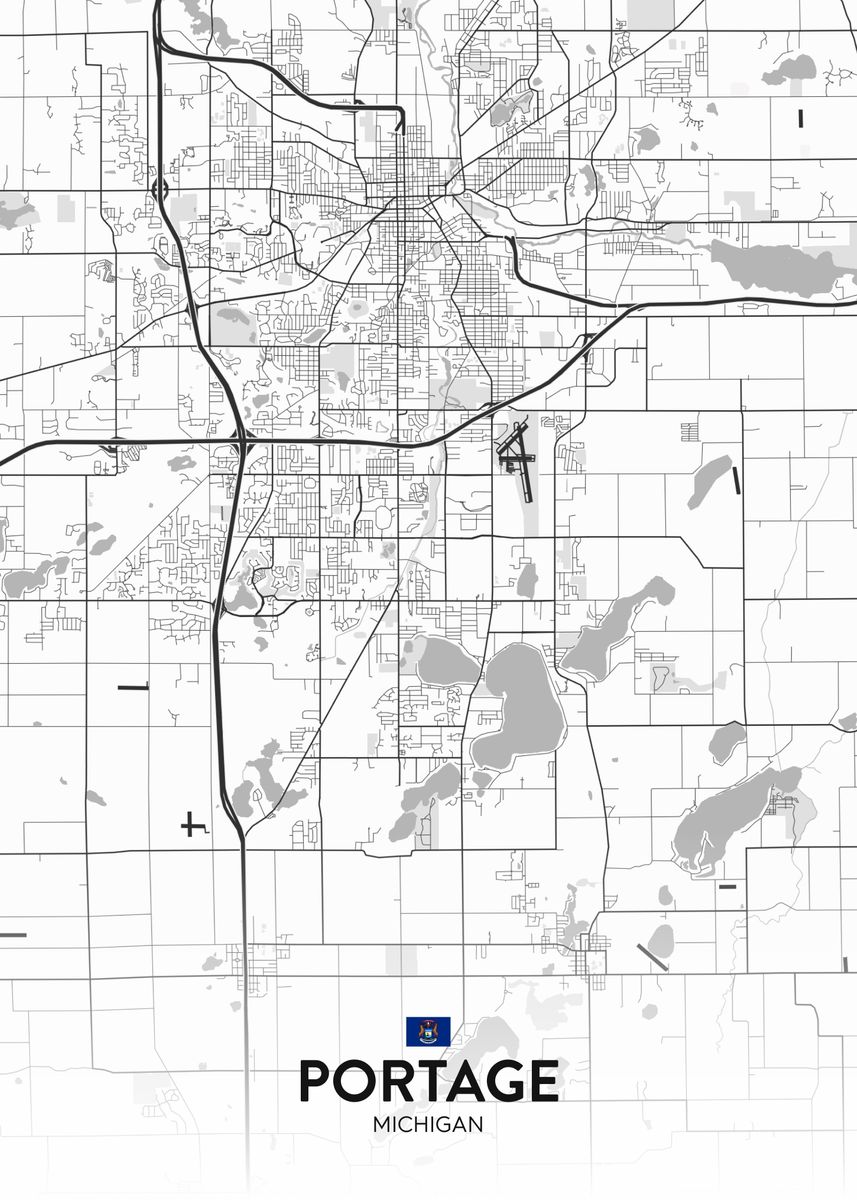 Portage MI Poster Picture Metal Print Paint By IMR Designs Displate