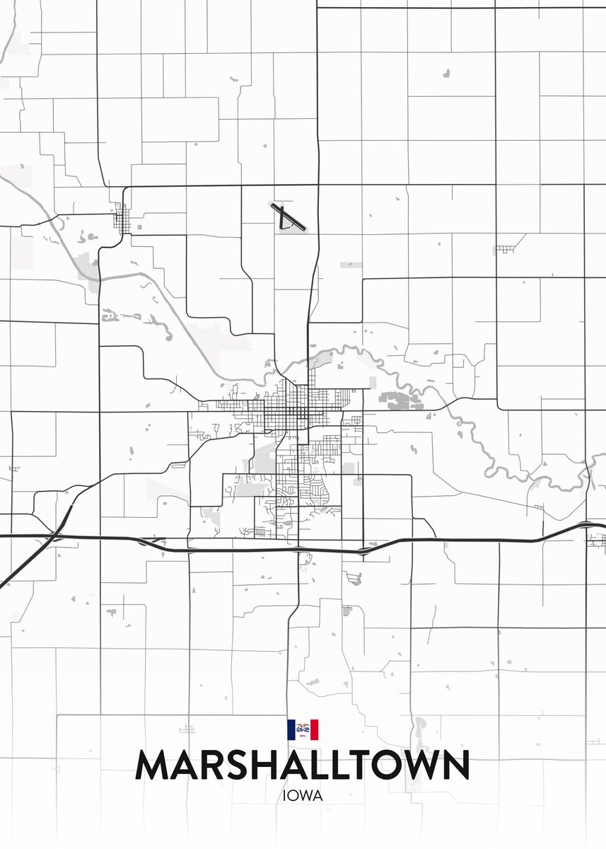 'Marshalltown IA' Poster, picture, metal print, paint by IMR Designs