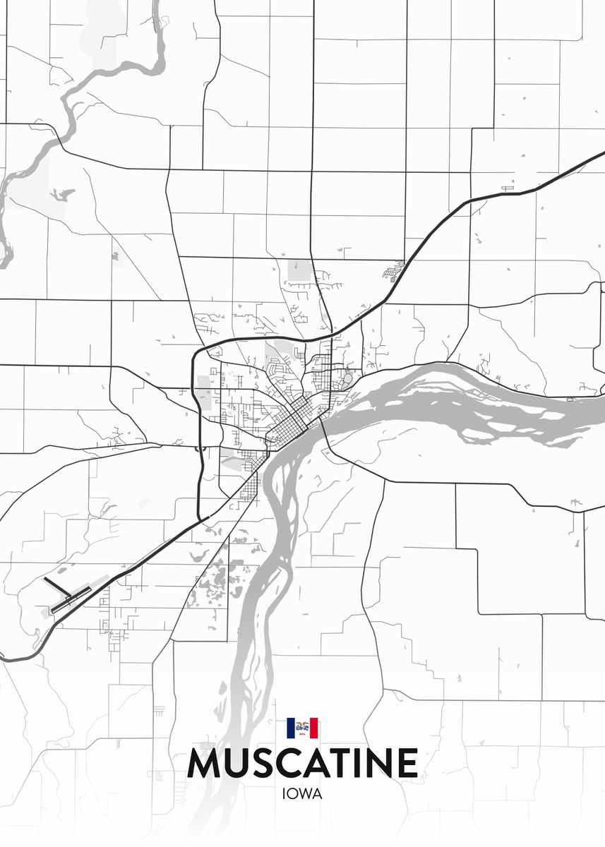 'Muscatine IA' Poster, picture, metal print, paint by IMR Designs Displate