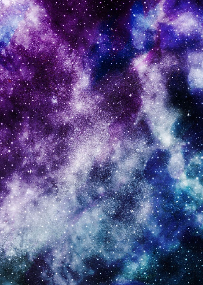 'Purple Blue Galaxy Nebula ' Poster by Anita's & Bella's Art | Displate