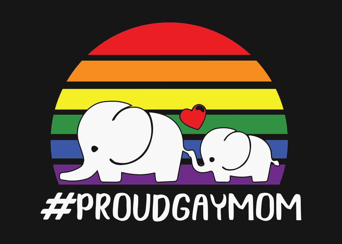 Proud Gay Mom Elephant Art Poster By Instart Displate