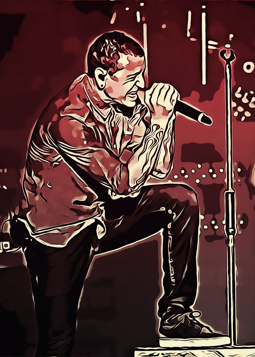 'PopArt Chester Bennington ' Poster by Ainiez | Displate