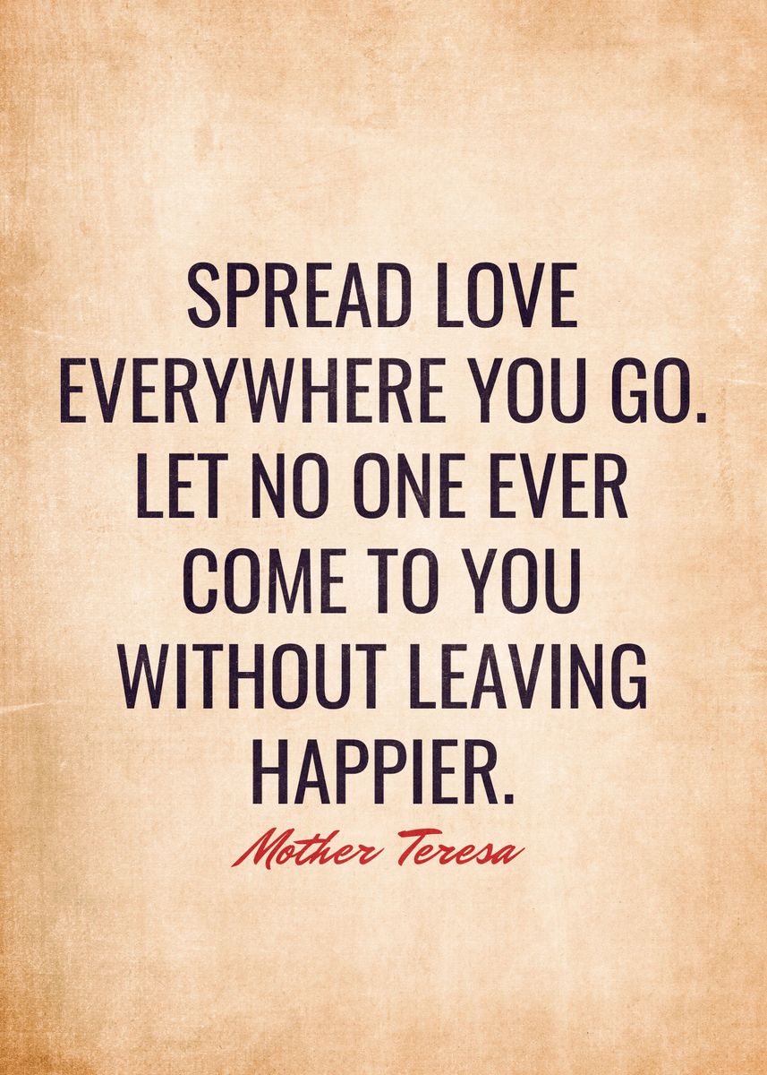 Spread Love Mother Teresa Quote