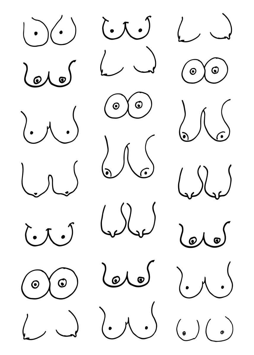 BW Tits Drawing