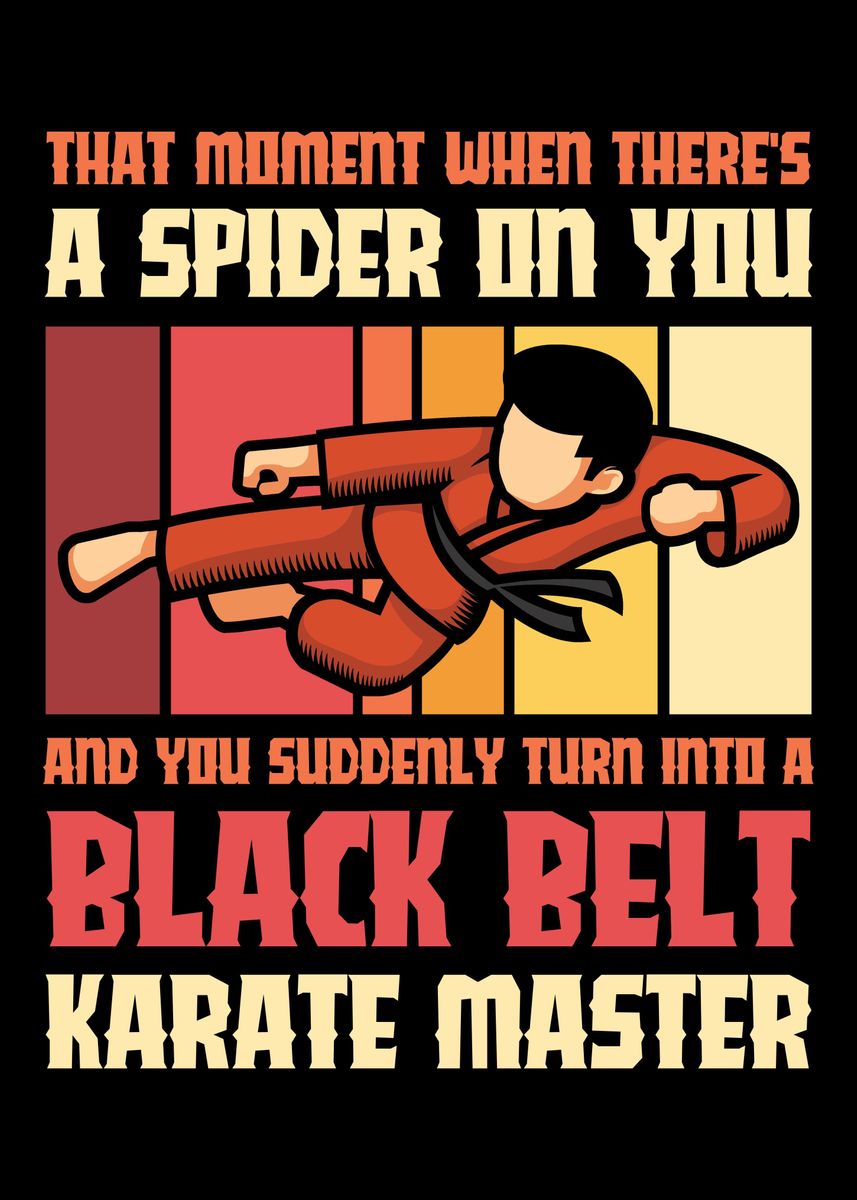 'Black Belt Karate Master' Poster, picture, metal print, paint by