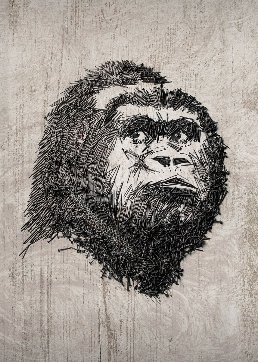 'Gorilla' Poster, picture, metal print, paint by Tazyikiart | Displate