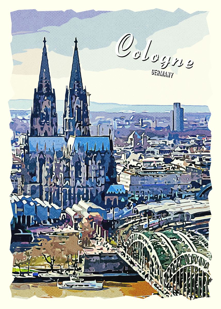 'Cologne' Poster, picture, metal print, paint by Printed Artings | Displate