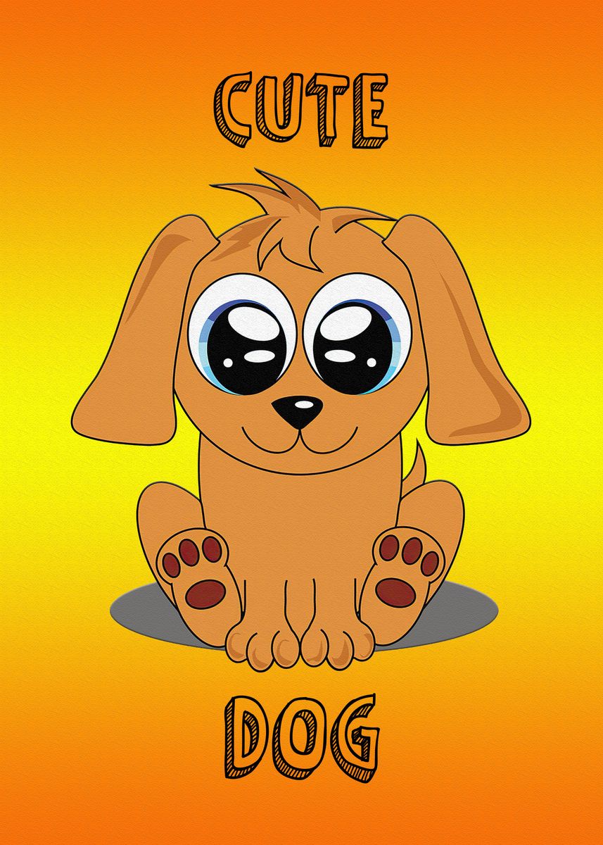 'Cute Dog' Poster by Imitasi Displate